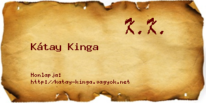 Kátay Kinga névjegykártya